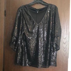 Black sequined top